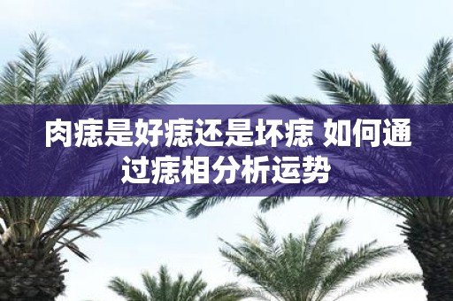 肉痣是好痣还是坏痣 如何通过痣相分析运势