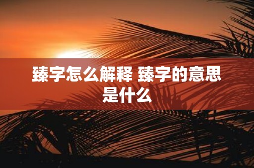 臻字怎么解释 臻字的意思是什么