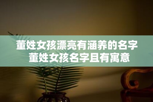 董姓女孩漂亮有涵养的名字 董姓女孩名字且有寓意