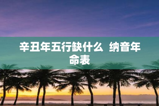 辛丑年五行缺什么 纳音年命表