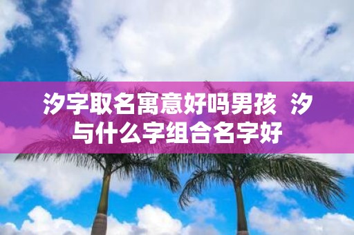 汐字取名寓意好吗男孩 汐与什么字组合名字好