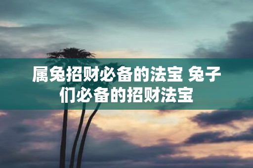 属兔招财必备的法宝 兔子们必备的招财法宝
