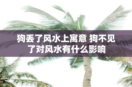 狗丢了风水上寓意 狗不见了对风水有什么影响