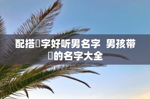 配搭璟字好听男名字 男孩带璟的名字大全