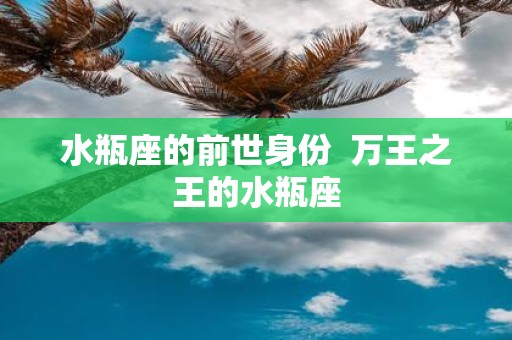 水瓶座的前世身份 万王之王的水瓶座