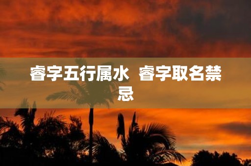 睿字五行属水 睿字取名禁忌