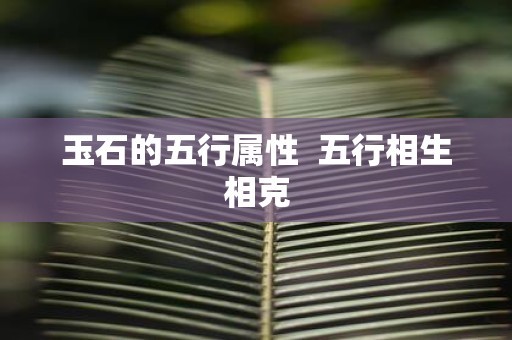 玉石的五行属性 五行相生相克