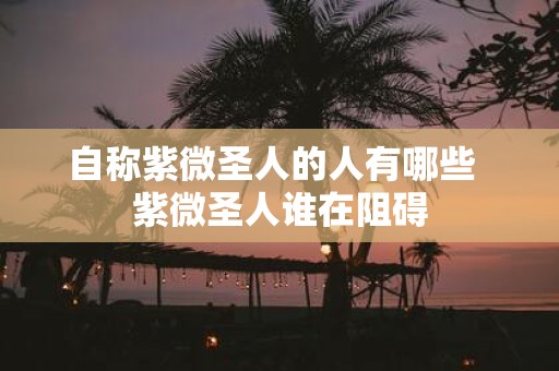 自称紫微圣人的人有哪些 紫微圣人谁在阻碍
