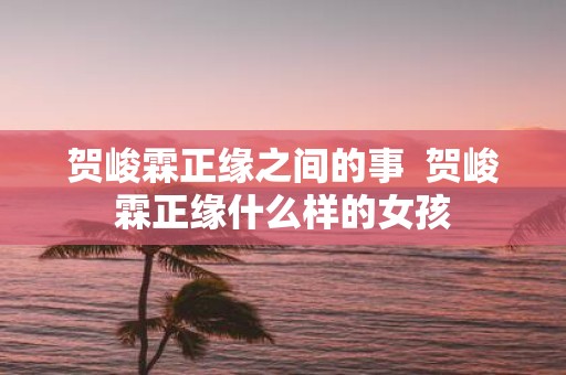 贺峻霖正缘之间的事 贺峻霖正缘什么样的女孩