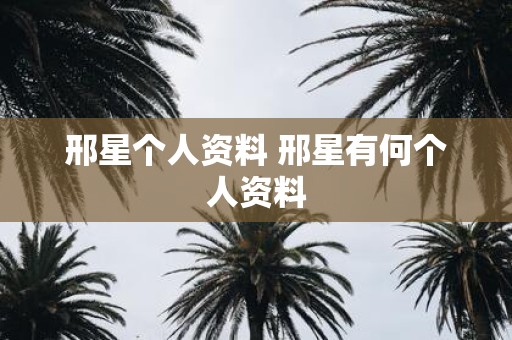 邢星个人资料 邢星有何个人资料