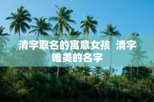 清字取名的寓意女孩 清字唯美的名字