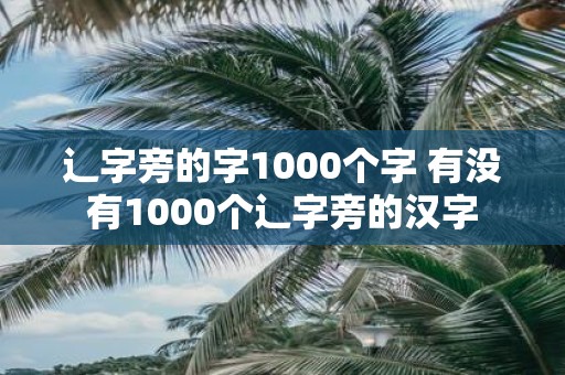 辶字旁的字1000个字 有没有1000个辶字旁的汉字