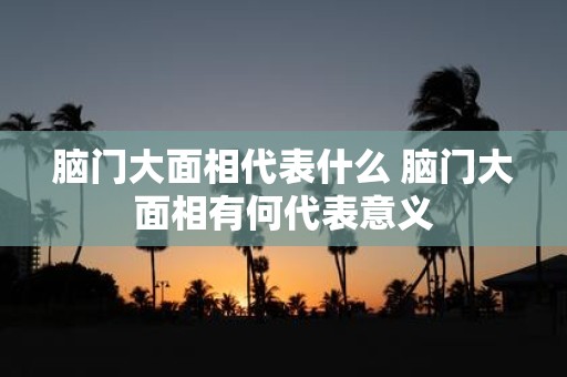 脑门大面相代表什么 脑门大面相有何代表意义
