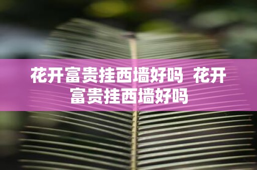 花开富贵挂西墙好吗 花开富贵挂西墙好吗