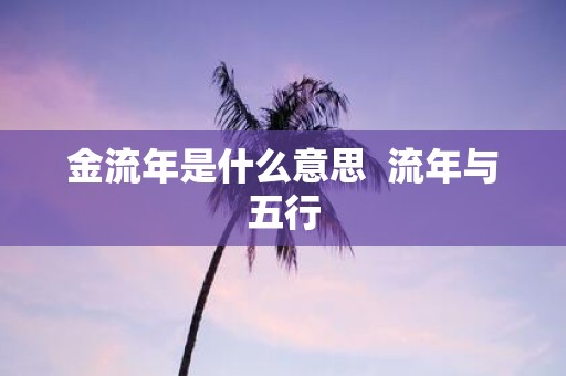 金流年是什么意思 流年与五行