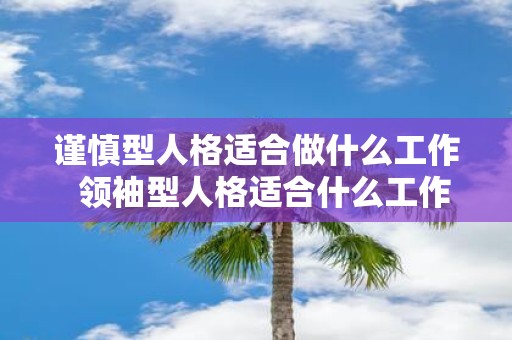 谨慎型人格适合做什么工作 领袖型人格适合什么工作