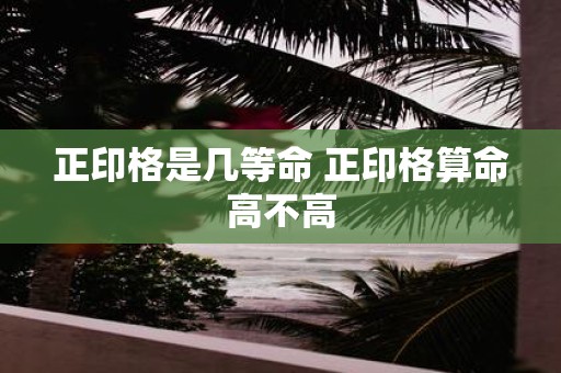 正印格是几等命 正印格算命高不高
