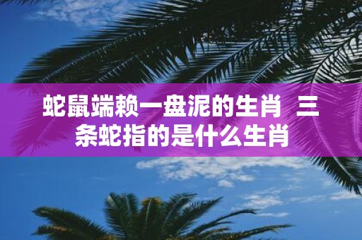 蛇鼠端赖一盘泥的生肖 三条蛇指的是什么生肖