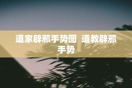 道家辟邪手势图 道教辟邪手势
