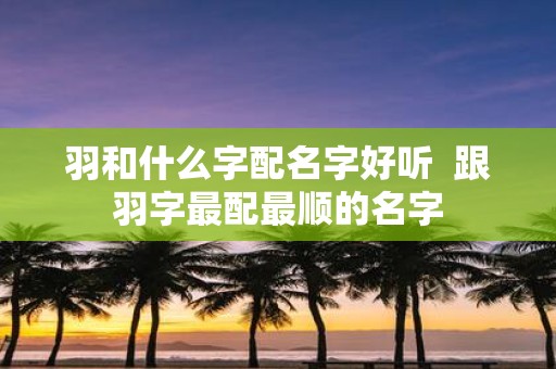 羽和什么字配名字好听 跟羽字最配最顺的名字