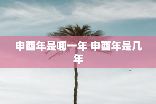 申酉年是哪一年 申酉年是几年