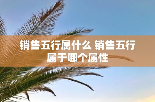 销售五行属什么 销售五行属于哪个属性