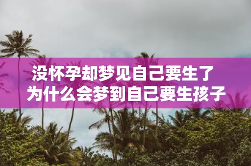 没怀孕却梦见自己要生了 为什么会梦到自己要生孩子