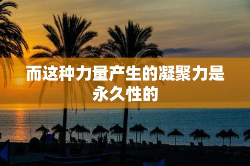 而这种力量产生的凝聚力是永久性的