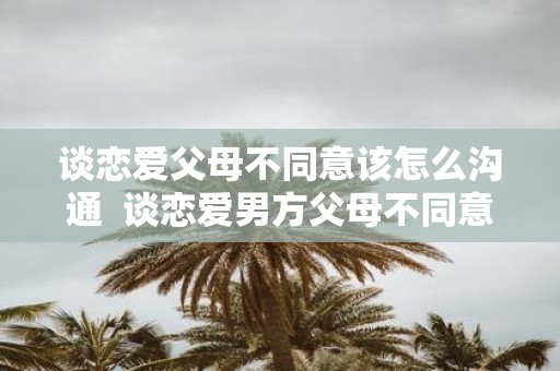 谈恋爱父母不同意该怎么沟通 谈恋爱男方父母不同意怎么办