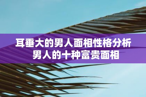 耳垂大的男人面相性格分析 男人的十种富贵面相