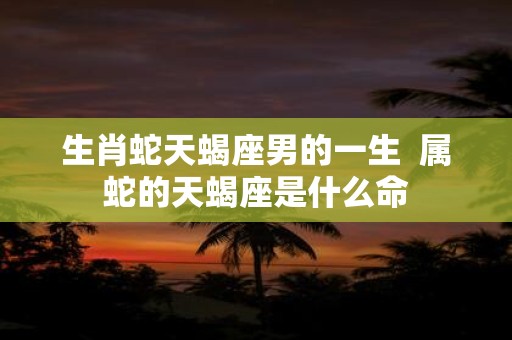生肖蛇天蝎座男的一生 属蛇的天蝎座是什么命