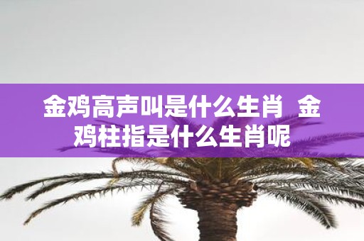 金鸡高声叫是什么生肖 金鸡柱指是什么生肖呢