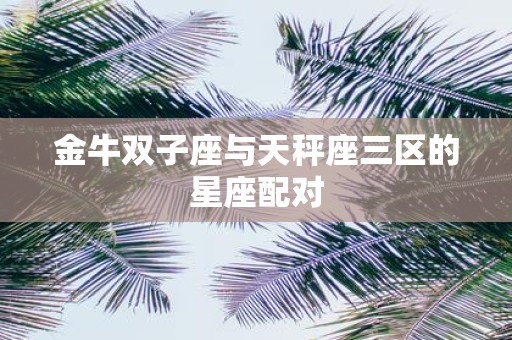 金牛双子座与天秤座三区的星座配对