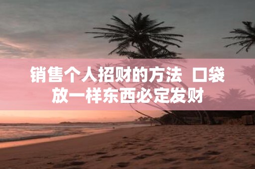 销售个人招财的方法 口袋放一样东西必定发财