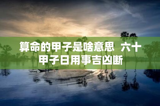 算命的甲子是啥意思 六十甲子日用事吉凶断