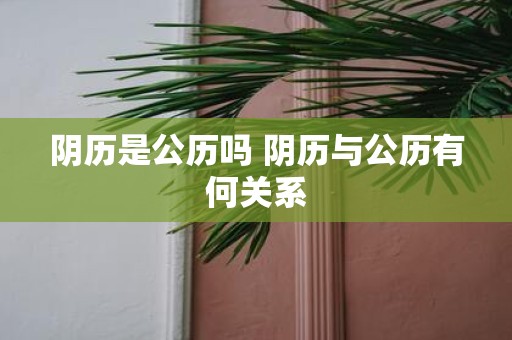 阴历是公历吗 阴历与公历有何关系