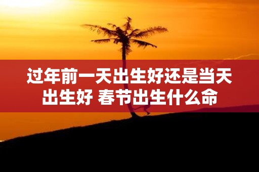 过年前一天出生好还是当天出生好 春节出生什么命