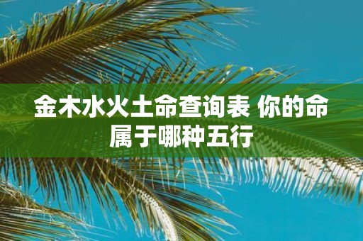 金木水火土命查询表 你的命属于哪种五行