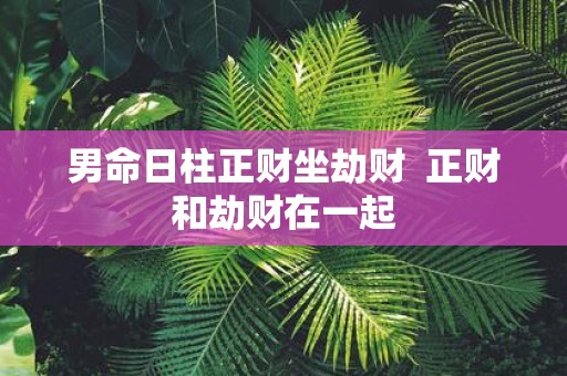 男命日柱正财坐劫财 正财和劫财在一起