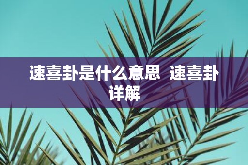 速喜卦是什么意思 速喜卦详解