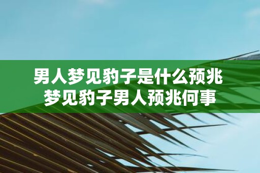 男人梦见豹子是什么预兆 梦见豹子男人预兆何事