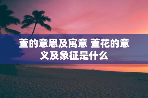 萱的意思及寓意 萱花的意义及象征是什么