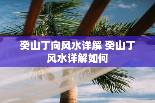癸山丁向风水详解 癸山丁风水详解如何