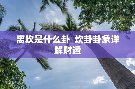 离坎是什么卦 坎卦卦象详解财运