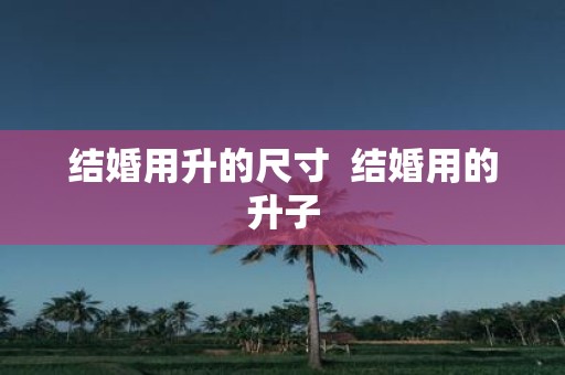 结婚用升的尺寸 结婚用的升子