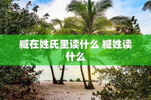 臧在姓氏里读什么 臧姓读什么