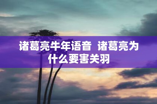诸葛亮牛年语音 诸葛亮为什么要害关羽