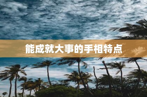 能成就大事的手相特点