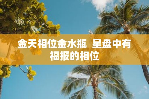 金天相位金水瓶 星盘中有福报的相位