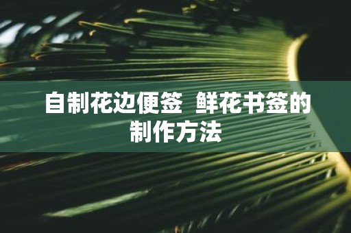 自制花边便签 鲜花书签的制作方法